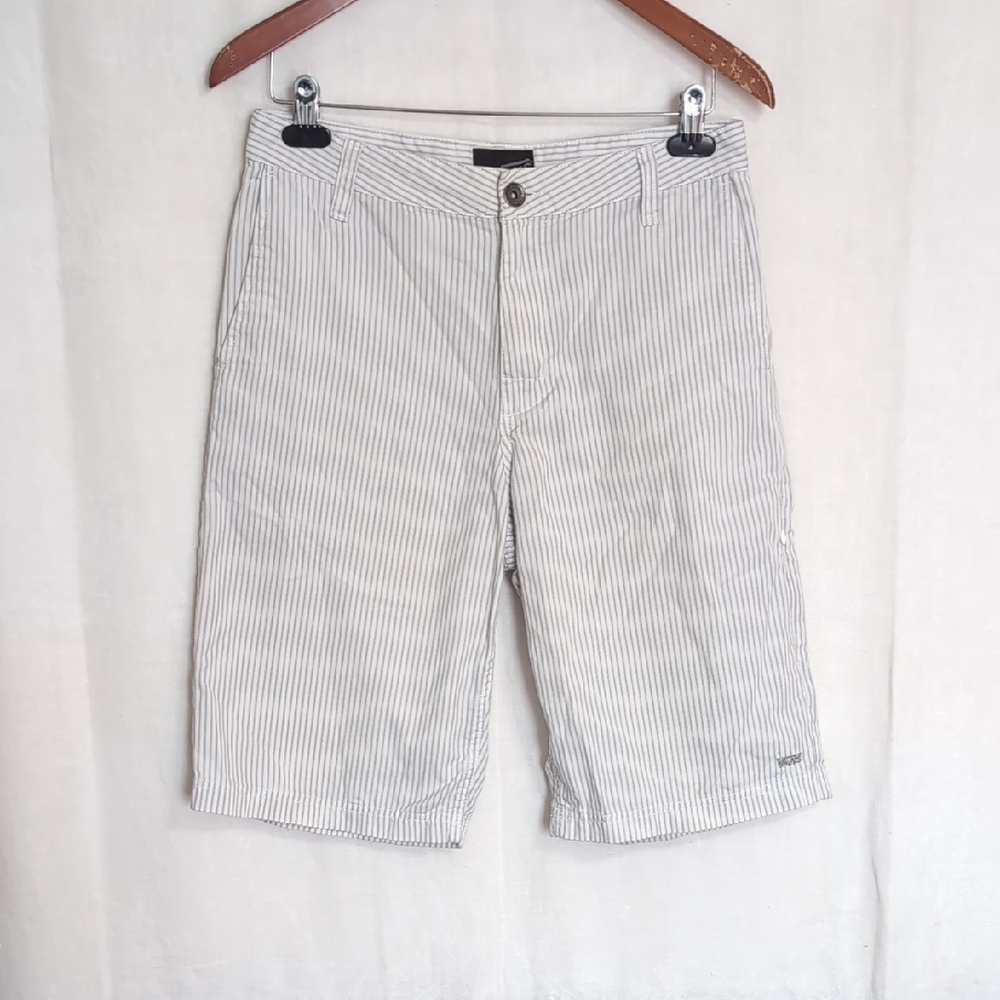 Vans Men's White Gray Pinstripe Skateboarding Shorts Size 30